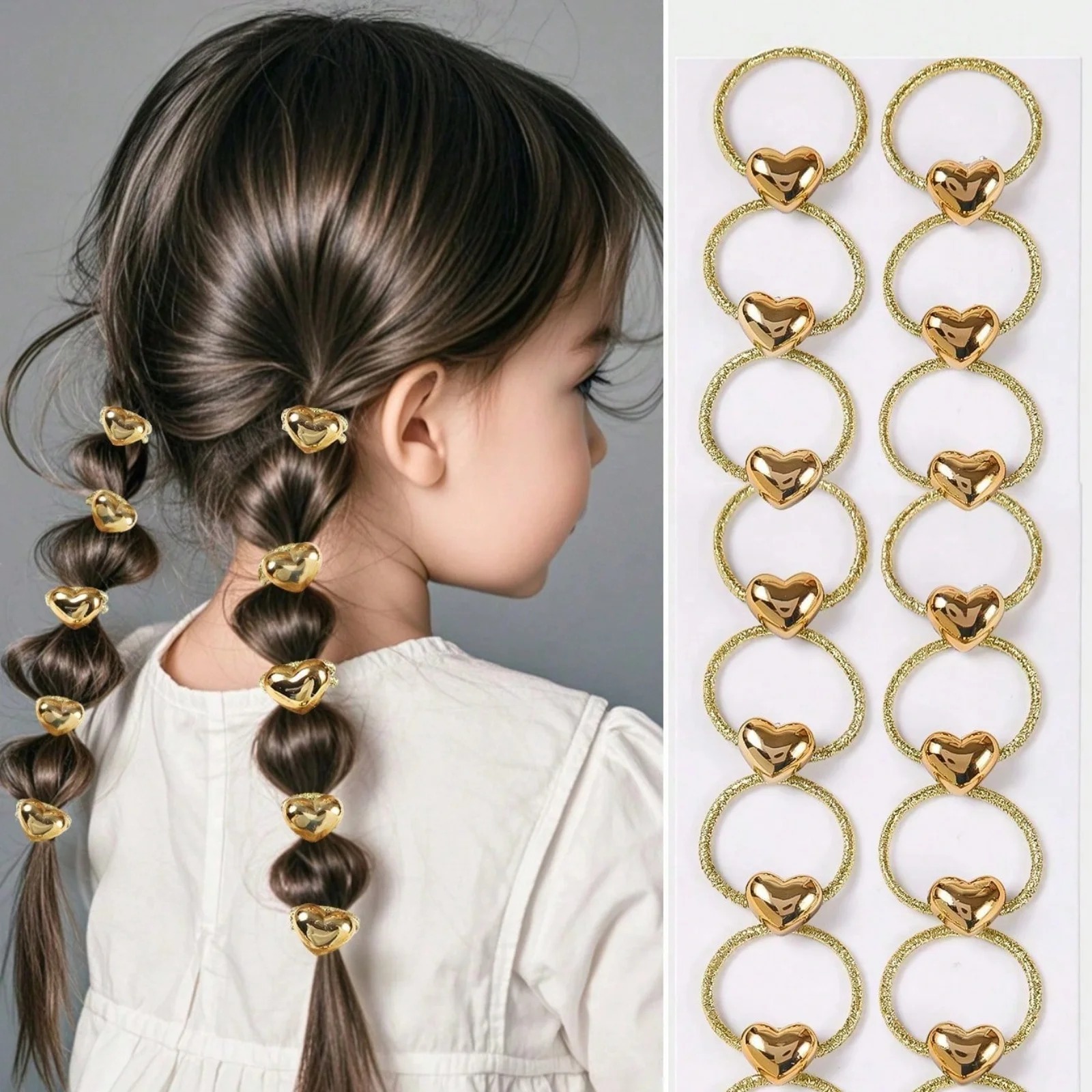 Wrap Ring Gold - Set di 10 anelli per capelli