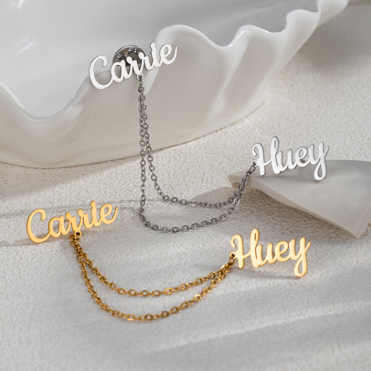 Women Accessories Business Name - Spilla Personalizzata con 2 Nomi Fai