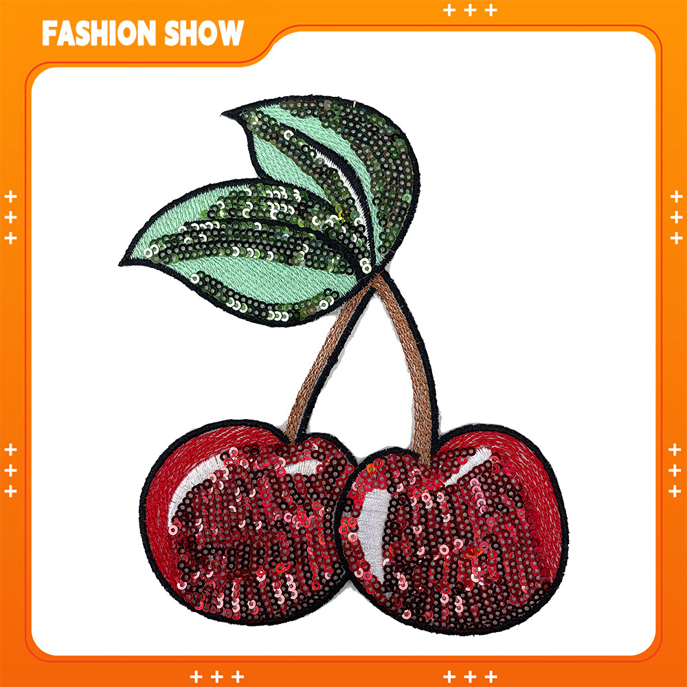 Accessories Brand For Women - Toppa Ricamata con Ciliegie e Paillettes,
